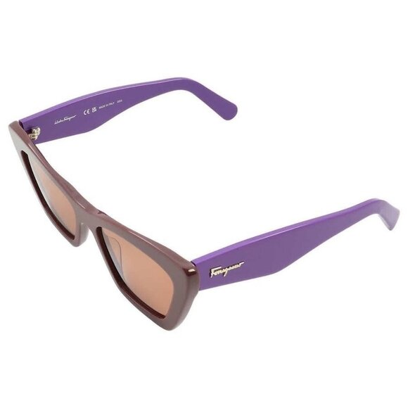 New Authentic Salvatore Ferragamo Pink Cat Eye Ladies Sunglasses SF929S 209 55 S - Picture 3 of 6